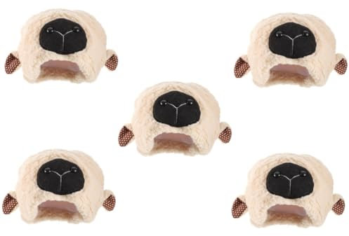 HEMOTON 5St Hut mit Lammohren Ziege Stofftier schön Ziegenhut Kappen Stirnband Cosplay-Performance-Requisiten Schaf-Kopfbedeckung Karikatur Kleidung Spielzeug Melonenhut Schaf Ohren Sherpa