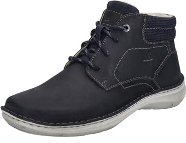 Josef Seibel Herren Schnürstiefeletten New Anvers 09,Weite K (Extra weit),Wechselfußbett,schnürboots,warm,dunkelblau-Kombi,45 EU