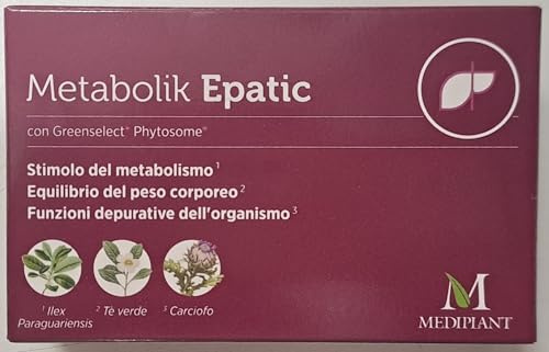 Mediplant, Metabolik Epatic 30 capsule, stimolo del metabolismo, equilibrio del peso corporeo e funzioni depurative dell'organismo