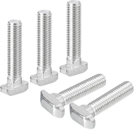QUARKZMAN 10 Piezas de Pernos en T-Slot, M8 x 40mm Perno de Cabeza de Martillo T Tornillo de Caída para Perfil de Extrusión de Aluminio en Serie 4040, Acero Inoxidable 304, Plata