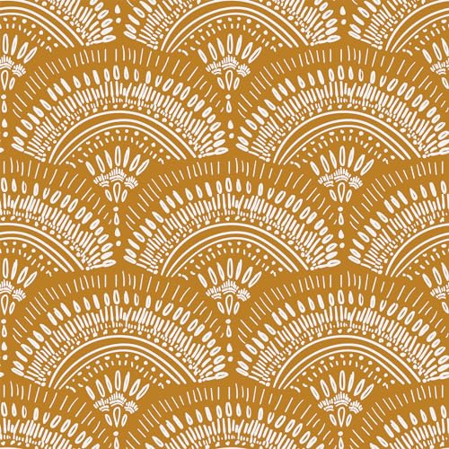 VEELIKE Senapsgul geometrisk tapet boho fototapet självhäftande 44,5 cm x 300 cm avtagbar mönstertapet självhäftande film gul möbelfolie hyrevänliga tapeter för sovrum badrum skåp