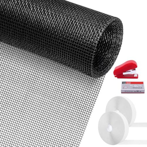 TAIHOBO Window Net, 250x120cm Nets for Windows, No Drilling Insect Mesh, Cuttable Window Screens, Window Screen Mesh with Self-Adhesive Tape to Prevents Flies and Mosquitoes from Entering The Room