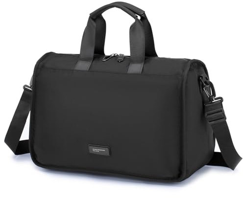 BAGZY Borsa Porta PC 14 Pollici Borsa 24 Ore Uomo Ventiquattrore Oxford Borsello Uomo Lavoro Porta Documenti Cartella Borse a Spalla per Business Tracolla Regalo Messenger Ufficio Nero