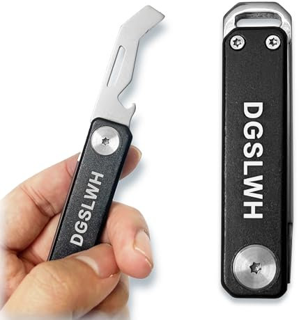 1 pezzi Coltello Multiuso Pieghevole Acciaio Inossidabile, Taglierina Multiuso, Coltellino Tascabile, Apertura della bottiglia e unboxing 2 in 1, adatto per ufficio, scuola e uso domestico (nero)