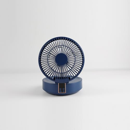 Ventilateur Silencieux Ultra Puissant, Ventilateur de Table Portable, Ventilateur de Bureau USB Rechargeable, 4000mAh Batterie 120°Rotative Table Fan avec LED, Télécommande, Minuterie, 3 Vitesses