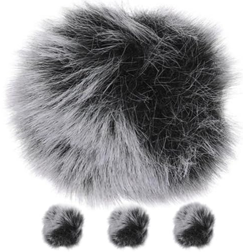 Milisten 4pièces Lot De Housses Antiparasite Pour Microphone Cravate Bonnettes Anti-vent Grises Et Noires Protection Windscreen Pour Enregistrement Et Scène