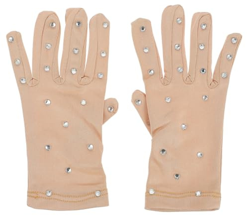 FRCOLOR Strapazierfähige Eiskunstlaufhandschuhe Mit Strasssteinen Für Damen Hochwertige Thermohandschuhe Für Eislaufen Und Aufführungen