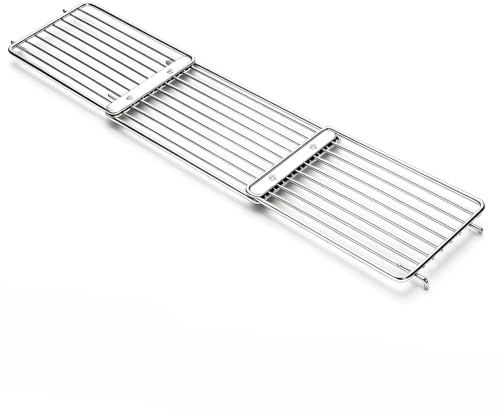 Denmay 40–94 cm universal rostfritt stål varmhållningsgaller för gas-/träpellet/grill/rökgrill, justerbart varmhållningsgaller, reservdel för Weber, CharBroil, Nexgrill, Pit Boss, justerbar längd