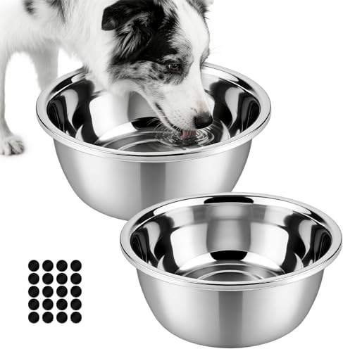 PDRSJUNT Stainless Steel Dog Bowls, Anti-Slip Dog Bowls – Small Pet Food and Water Bowls for Dogs & Cats, Rust-Resistant, Easy to Clean, Dishwasher Safe