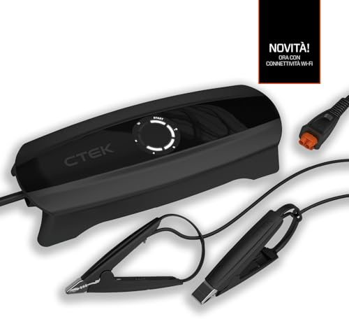 CTEK CS ONE (Gen 2) mit WLAN, 12-V-Smart-Batterieladegerät und -Erhaltungsladegerät mit App-Steuerung, Fernüberwachung, adaptiver Ladung und polungsfreien Klemmen für PKW und Motorräder