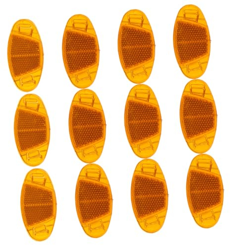 GARVALON Lot de 12 Réflecteurs de Rayons pour Vélo Jaune, Accessoires de Sécurité Nocturne sans Pile, Haute Réflectivité Résistants Pluie et Soleil, Adaptés Jantes VTT pour Balade