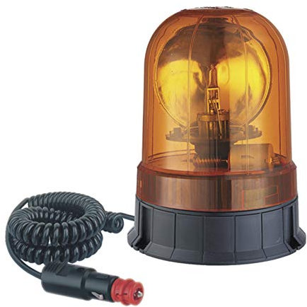 Ryme Automotive - Rotativo Ámbar Halógeno H1 12/24V. - Sinfín H1 - Señalización Emergencia Tractor, Vehículos agrícolas, grúas, transporte prioritario, 2 bombillas 12 y 24 v