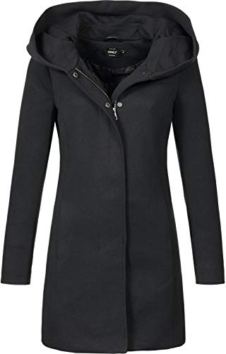 ONLY Damen Mantel Jacke Sedona Light Coat Parka Übergang Frühling (M, schwarz (Black))