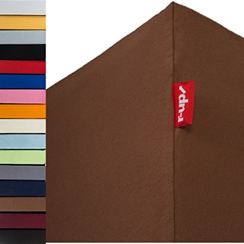 r-up Beste Spannbettlaken 140x200-160x220 bis 35cm Höhe viele Farben 95% Baumwolle / 5% Elasthan 230g/m² Oeko-TEX stressfrei auch bei 160cm Breite (braun)