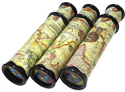 SPADORIVE 3 Pack Magic Kaleidoscope Toy for Teens Adults 3D Mirror Lens Kaleidoscope Party Favors Stretchable Long Classic Kaleidoscope Toy Educational Science Developmental Toy (Orange)