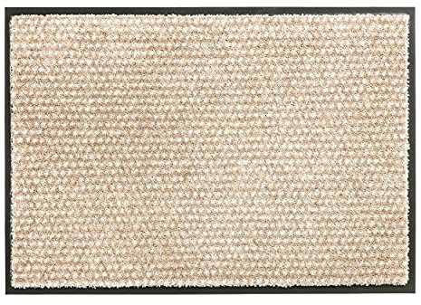 Schöner Wohnen Kollektion Fußmatte innen - Schmutzfangmatte 50x70 cm Punkte beige - rutschfeste Sauberlaufmatte strapazierfähig - Fussmatte Haustür - Türmatte waschbar bei 30°C