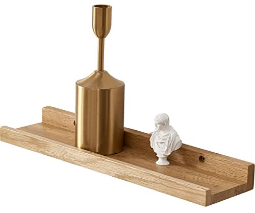 Gieanoo Bilderleiste Holz, 30cm Eiche Regal Massiv Schweberegal Wandregal gewürzregal regalbrett Hängeregal Ideal für Wohnzimmer Schlafzimmer Badezimer