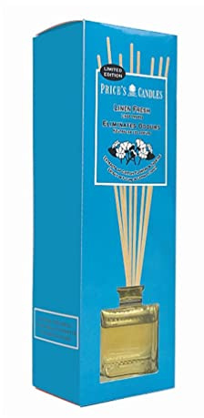 Price's - Fresh Linen Reed Diffuser - Eliminates Unwanted Odours - Made From Cotton Flowers & Jasmine Extracts - Clean, Fresh, Quality Fragrance - Long Lasting Scent