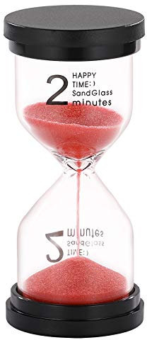 SuLiao Sanduhr für 2 Minuten, rote Sanduhr, Kunststoff-Sanduhr 2 Minuten, große Reloj De Arena 2 Minuten, Stundenglas-Sanduhr für Kinder, Zähneputzen, Klassenzimmer, Küche, Spiele, Dekoration