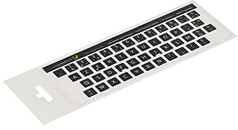 Lacerto® 12x12 mm - Autocollants français AZERTY - Pour claviers PC et ordinateur portable - Avec stratifié mat résistant aux rayures | French Keyboard Stickers | Couleur : noir