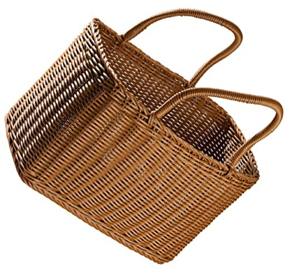ORFOFE 1pezzi Cesto Decorativo Intrecciato Per Fiori e Frutta Contenitore Da Stoccaggio Multifunzionale Per Casa e Picnic
