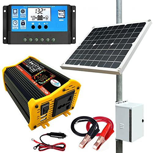 oUyOo Kit De Panel Solar, Sistema De Energía Solar con Inversor De Energía De 4000 W Y Paneles, Sistema De Energía Solar Completo con Batería E Inversor para Casa, Cobertizo, Granja, Barcos RV