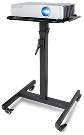 Supporto per proiettore regolabile su ruote - Tavolo portatile per videoproiettore, carrello mobile per laptop, facile da trasportare, regolabile in altezza e mobile con ruote girevoli