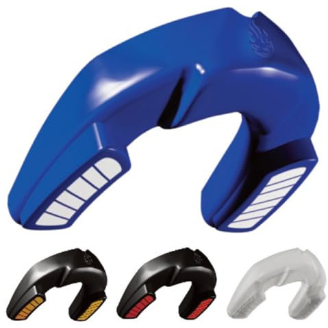 Dr Knox Doppellagiger Sportmundschutz für Erwachsene – Extra-Schutz im Profisport – Ideal für Kontaktsportarten wie Boxen, Kampfsport, Fußball, Basketball, Hockey & mehr (Tiefblau Weiß) 12 Jahre +