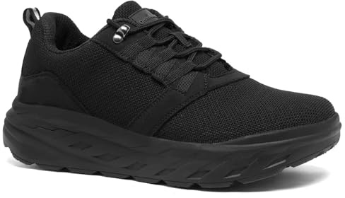 OrthoComfoot Men's Orthopedic Diabetic Wide Walking Shoes: Soft Ergonomic Orthotic Sneakers for Indoor and Outdoor, Comfortable Plantar Fassciitis Standing Fashion Sneakers Black Size 9