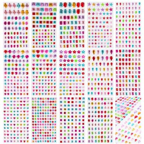 Selbstklebende Strass-Aufkleber, Edelstein-Aufkleber, Juwelen, Kristallverzierung, Bogen für Bastelarbeiten, Kartenherstellung