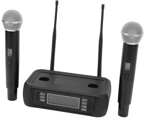 Yctze Microphone à Main avec Réduction du Bruit, Rechargeable, Anti-Sifflement, Double Microphone Professionnel avec Système de Filtre Anti-Pop intégré pour KTV Bar Party