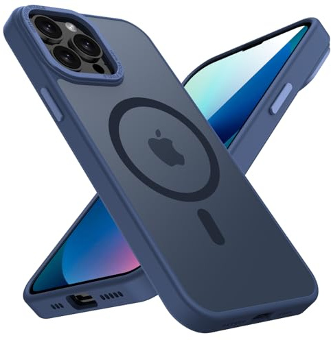 KPPIT Magnetic Case for iPhone 13 Pro Max Compatible with MagSafe, Shockproof Drop Protection, Frosted Translucent Back Phone Case for iphone 13 Pro Max,Royal Blue