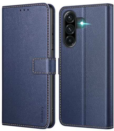 Ganbary Funda Compatible con Samsung Galaxy A26 5G, Funda Tapa Libro Movil PU Cuero Funda para Samsung Galaxy A26 5G [Protección Completa] [Ranura Tarjeta][Función Soporte], Marina