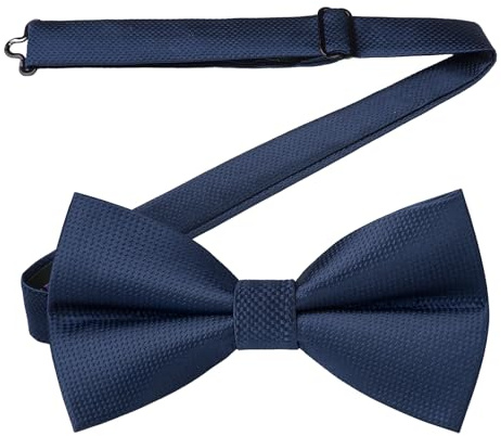 HISDERN Pajarita Hombre Azul Marino Elegante Pajaritas Preatada Ajustable Corbatín para Fiesta Bodas