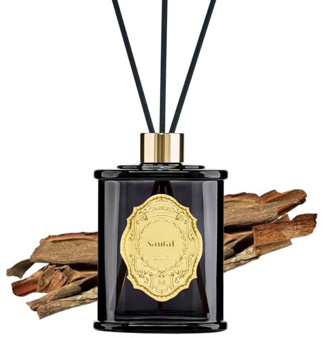 M&SENSE Diffusore a Bastoncini Grande 240ml per la Casa | Santal Diffusore ad Olio Profumato con Bastoncini | Fragranza Naturale per Camera da Letto, Bagno, Salotto