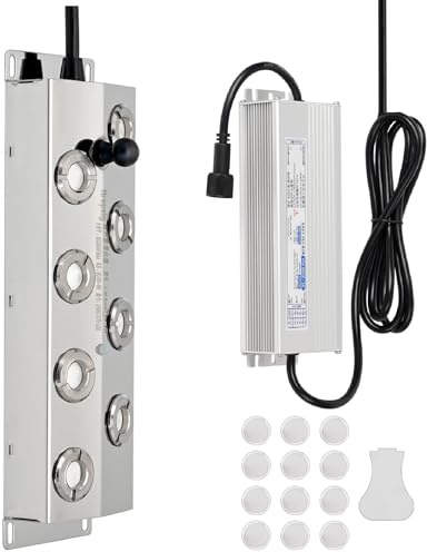 MUYIRTED Nebulizador ultrasónico de 8 cabezas, 6400 ml/h, humidificador de aire, máquina de niebla de acero inoxidable grande, generador de niebla ultrasónico para decoración de terrarios, Halloween