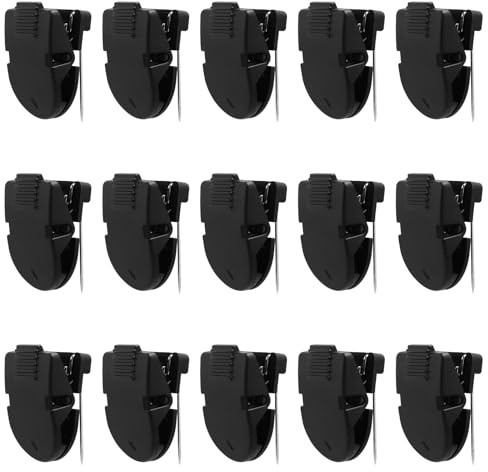 Tinoaly 15pcs Pinces à Cubicules, Clips Cabine en Plastique pour Murs en Tissu Crochets Muraux de Panneau de Tissu pour Accrocher des Photos Notes Mémos Documents (Noir)