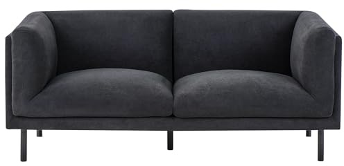 2-Sitssoffa Klädd i Tyg med Svarta Metallben Vardagsrumsmöbel Svart Vorgod