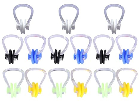 iplusmile 9 Pezzi di Tappi Nasali in Silicone per Nuoto Comode Clip Nasali per Piscina per Nuoto Immersioni