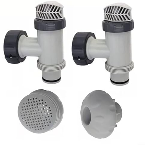 Lawnoval Above Ground Pool Parts Kit with 2 Plunger Valves, 1.5 Inlet Nozzle & 1.25 Strainer 1500-4000 GPH Pumps