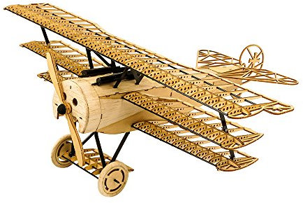 3D Wooden Puzzles DIY Fokker DR1 Triplane Model Aircraft Kit, Laser Cut Balsa Wood Model Airplane Kits to Build for Adults, WW1 Wooden Models Airplane Jigsaw Puzzles for Home Decoration Birthday Gift