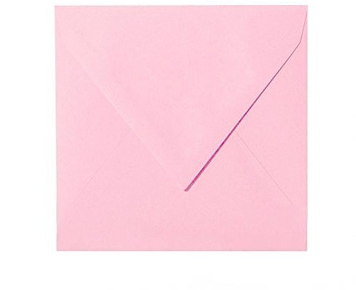 25 Quadratische Briefumschläge (120g) Farbe: Rosa 155 x 155 mm 15,5 x 15,5 cm, mit Dreieckslasche