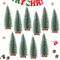 Limeo 10 pezzi Mini Alberi di Natale Pino Albero di Natale Albero di Natale Artificiale Mini Alberi di Natale Albero di Natale in Plastica per la Decorazione Della Tavola, Vetrina, 10cm (Verde)