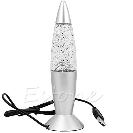 qingqingR Lampada per Lava Multicolore USB cambiante Multicolore LED Glitter Party Mood Night Light novità
