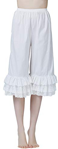 BEAUTELICATE Cotone Sottovesti a Pantalone Vittoriano Donne Mutande Sottoveste Bloomers Pants (Avorio, M)