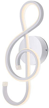 KAWELL 22W Creativo Moderno LED Apliques de Pared Interior LED Lámpara de Pared Aluminio Símbolo Musical para Dormitorio Salón Café Habitación de Niña Pasillo Escaleras, 4500K Blanco