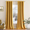 MIULEE Mustard Yellow Velvet Curtains for Bedroom 2 Panel Set 90 Inch Drop Curtains, Soft Elegent Home Decor Velvet Curtain Living Room, Sun Blocking Room Darkening Thermal Eyelet Curtain 66x90 Inch