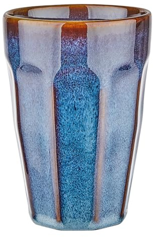 BUTLERS Tasse ohne Henkel 330ml Kaffeebecher BERGAMO Steinzeug Geschirr Kaffeetasse Teetasse | Becher Cappuccino Latte Macchiato | Geriffelt rustik Design | Mikrowellen- spülmaschinenfest