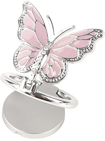 Omorro Phone Ring Holder Finger Kickstand, Bling Metal Cute Butterfly Cell Phone Ring Stand Grip Turns 360° Rotation Adjustable Sparkle Phone Grip Compatible with iPhone, Samsung, All Smartphone