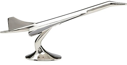 Kare Design Deko Objekt Concorde, Silber, Wohnaccessoire, Flugzeug, Aluminium vernickelt, 28x60x26 cm (H/B/T)